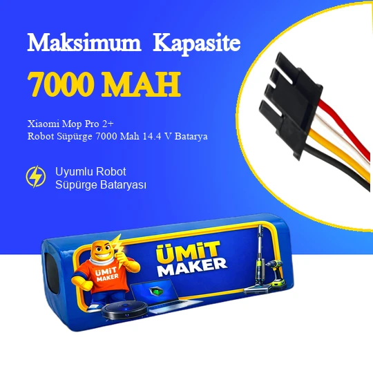 Xiaomi Mop Pro 2+ Robot Süpürge 7000 Mah 14.4 V Batarya – Orjinal Uyumlu Uzun Ömürlü, Yüksek Performans Pil ürün görseli 1