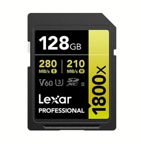 Lexar 128GB 1800x Profesyonel UHS-II SDXC Hafıza Kartı (GOLD Serisi) ürün görseli 1