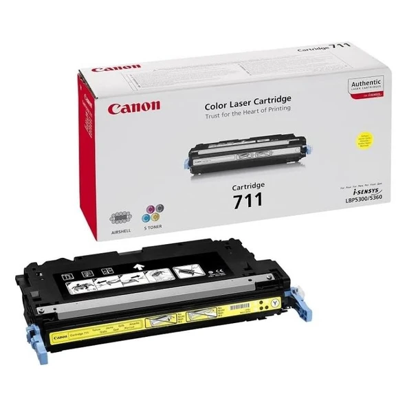 Canon CRG-711Y Yellow Sarı Toner Orj. LBP5300, 5360, MF8450, 9130, 9170, 9220, 9280 (6K) ürün görseli 1
