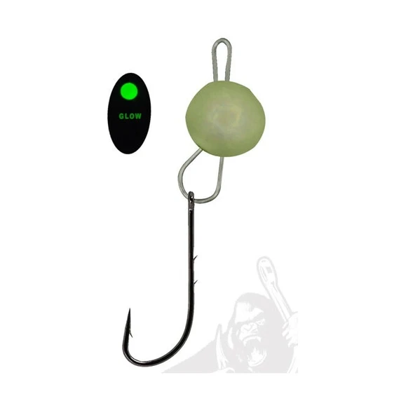 Wily Jig Head Mafsallı Owner İğneli Glow 2,5 gr - Resim 2