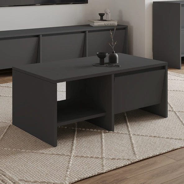 Laris Kapaklı Orta Sehpa – 90 cm Modern Tasarım  Antrasit ürün görseli 1
