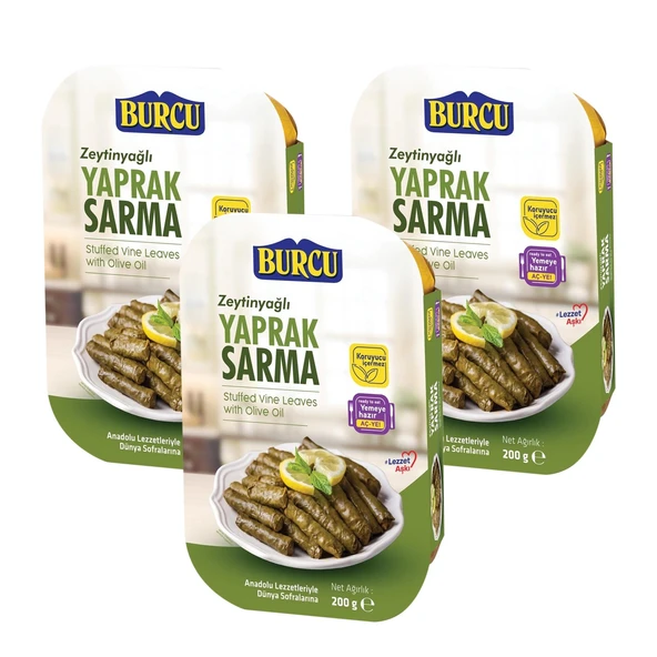 Burcu Zeytinyağlı Yaprak Sarma 200 gr x 3 Adet ürün görseli 1