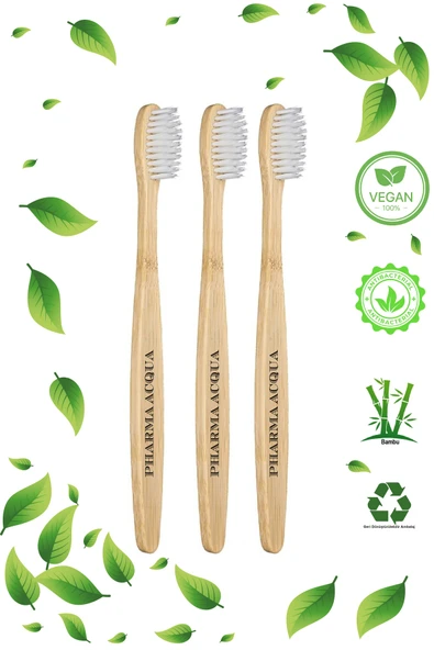 Pharma Acqua 3 Lü Beyaz Bambu Diş Fırçası ürün görseli 1