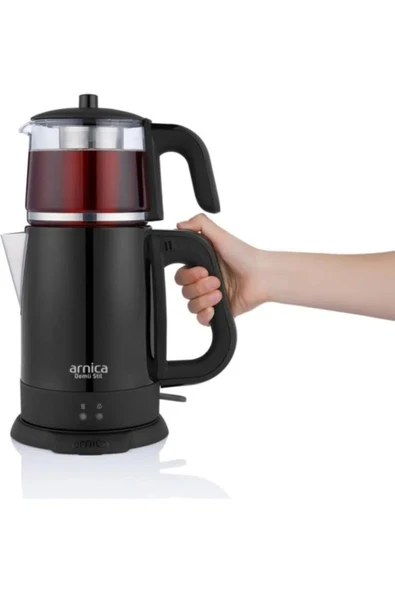 Arnica Demli Stil IH33205 CAM Demlikli Çay Makinesi Siyah ürün görseli 1