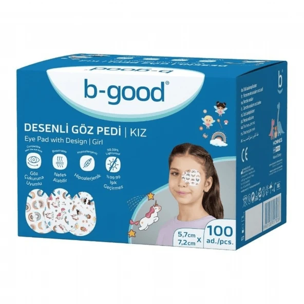 B-GOOD GÖZ PEDİ DESENLİ KIZ 5,7 X 7,2 CM - 100'LÜ ürün görseli 1