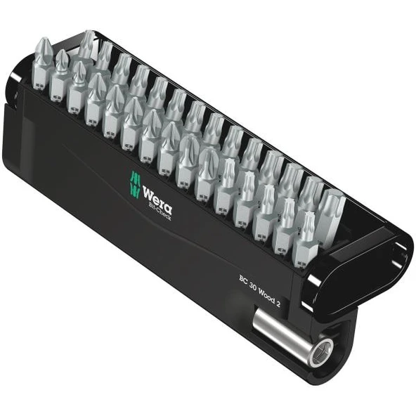 Wera 05057432001 Bit-Check 30 Wood 2 Bits Uç Seti, ahşap uygulamalar için ürün görseli 1