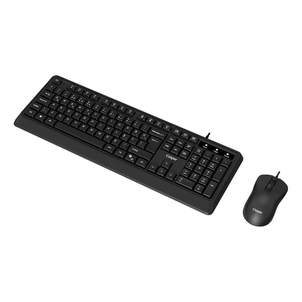 Casper Kablolu Klavye Mouse Set Siyah, USB, K331U - Resim 3