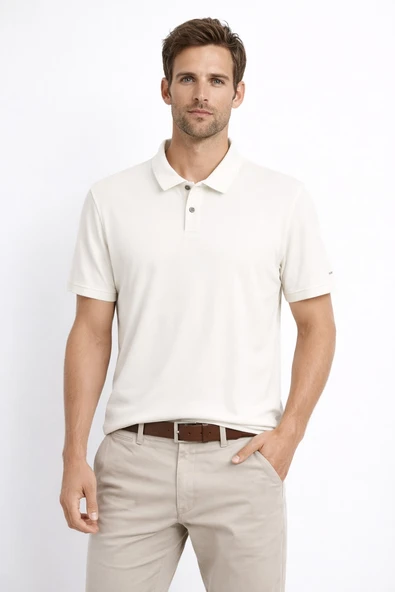 Cazador Erkek Polo Yaka Tshirt 44095 Ekru ürün görseli 1
