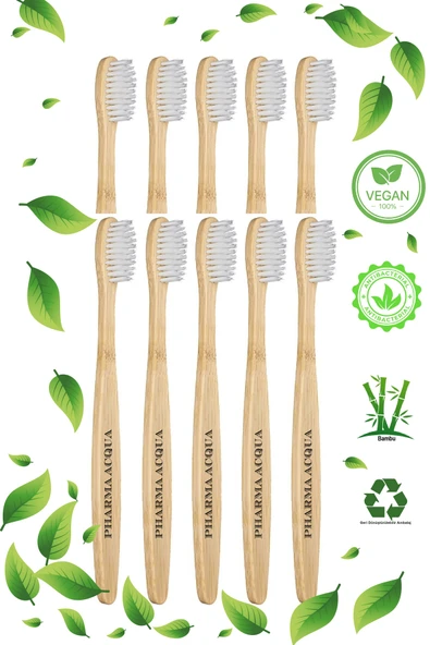 Pharma Acqua 10 Lu Beyaz Bambu Diş Fırçası ürün görseli 1