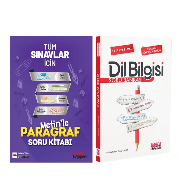 Metin Yayınları Tüm Sınavlar İçin Metinle Paragraf ve AKM Dil Bilgisi Soru Bankası Seti 2 Kitap ürün görseli 1
