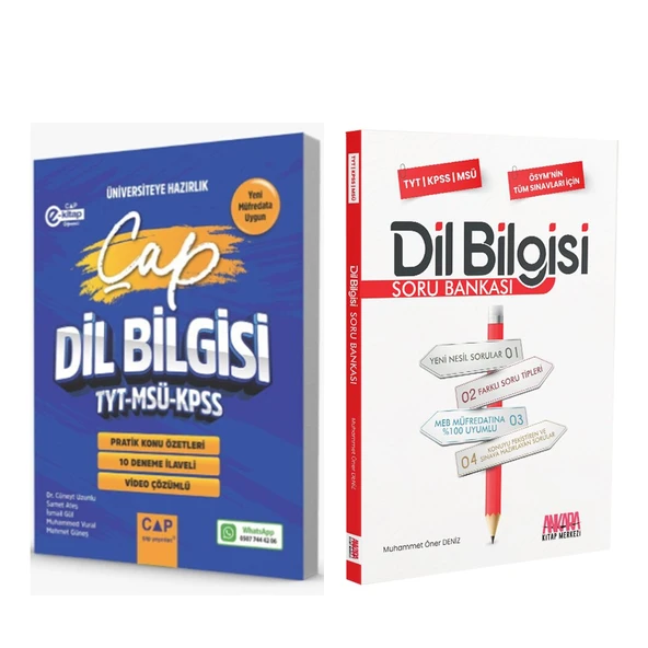 Çap TYT MSÜ KPSS Dil Bilgisi Pratik Konu Özetleri Deneme İlaveli ve AKM Dil Bilgisi Soru Bankası Seti 2 Kitap ürün görseli 1