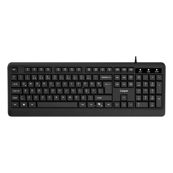 Casper Kablolu Klavye Mouse Set Siyah, USB, K331U - Resim 2