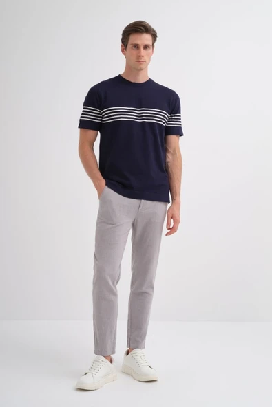 Cazador Erkek Bisiklet Yaka Triko Tshirt 30400 Lacivert ürün görseli 1