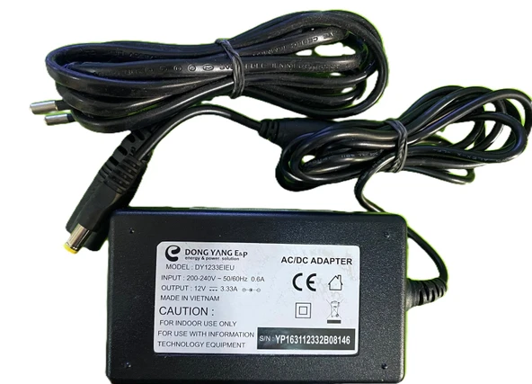 DONG YANG 12V 3.33A STANDART 5.5X2.5 UÇLU ADAPTÖR, DY1233EIEU ürün görseli 1
