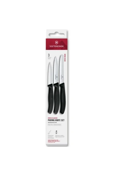 Victorinox Peeling Set 6.7113.33, 2 Knives and Cleaner, Black ürün görseli 1