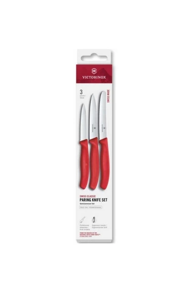 Victorinox 6.7111.34C1 Swiss Classic 3lü Bıçak Set, Kırmızı ürün görseli 1