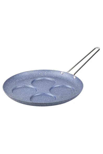 Tantitoni Gri Mavi Renk Granit Pankek Tavası 28cm-4 Bölmeli (ÇELİK KULP) ürün görseli 1