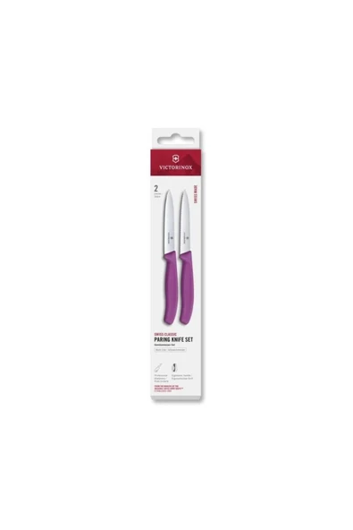 Victorinox 6.7795.2C1 Swiss Classic 2li 10cm Soyma Bıçağı Set, Mor ürün görseli 1