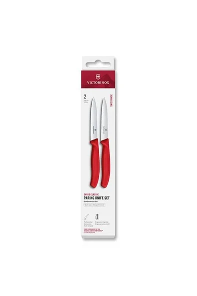 Victorinox 6.7791.2C1 Swiss Classic 2li 10cm Soyma Bıçağı Set, Kırmızı ürün görseli 1