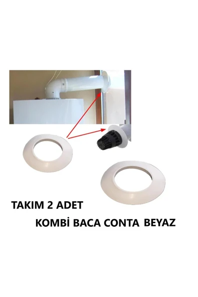 EYM Kombi Baca Contası Lastik Sızdırmaz Conta 2 li Takım Beyaz ürün görseli 1