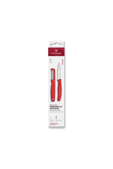 Victorinox 6.7111.21C1 Swiss Classic 2li Bıçak ve Soyacak Set, Kırmızı ürün görseli 1