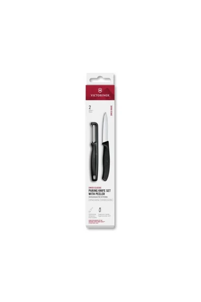 Victorinox 6.7113.21 Swiss Classic 2li Bıçak ve Soyacak Set, Siyah ürün görseli 1