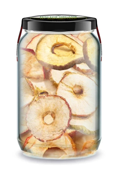 Kırmızı Tatlı Elma Kurusu Bi Kavanoz 660 cc. Cam Kavanoz Yuvarlak Dilim Kuru Elma Slice Dried Apple ürün görseli 1