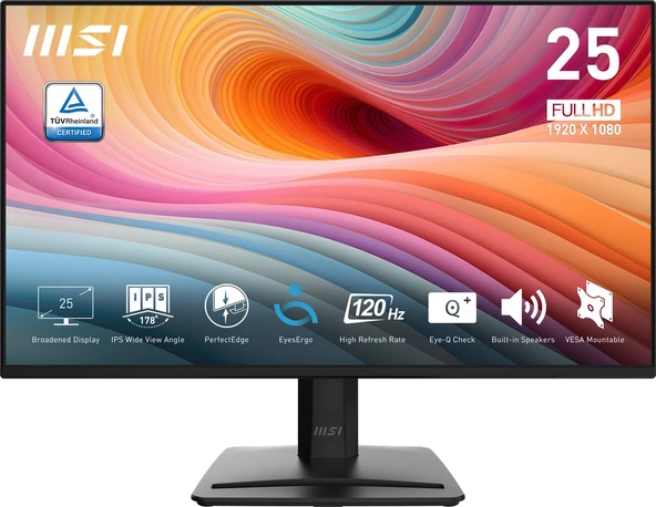 MSI 24.5 PRO MP252 E2 1920x1080 FHD 16:9 FLAT IPS 120HZ 1MS ADAPTIVE-SYNC MONITOR ürün görseli 1
