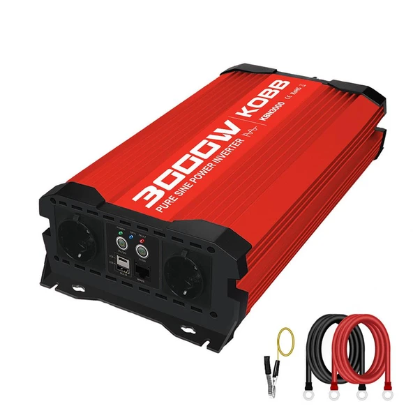 KOBB KBN3000 12V/220V 3000Watt Tam Sinüs Dönüştürücü İnvertör ürün görseli 1