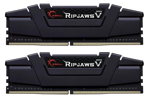 GSKILL F4-3200C16D-32GVK G.SKILL RipjawsV Siyah DDR4-3200Mhz C16 32GB (2X16GB) DUAL (16-18-18-38) 1.35V  Bellek ürün görseli 1