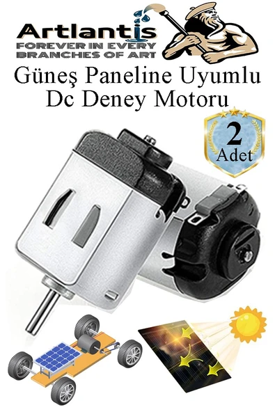 Mini Solar Motor 2 Adet Varistor Dc Motor Güneş Paneline Uyumlu Motor 3 Volt Deney Okul Proje Hobi Yüksek Devirli ürün görseli 1