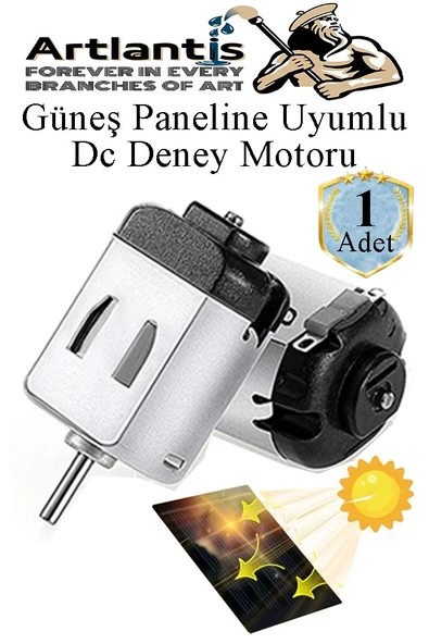 Mini Solar Motor 1 Adet Varistor Dc Motor Güneş Paneline Uyumlu Motor 3 Volt Deney Okul Proje Hobi Yüksek Devirli ürün görseli 1