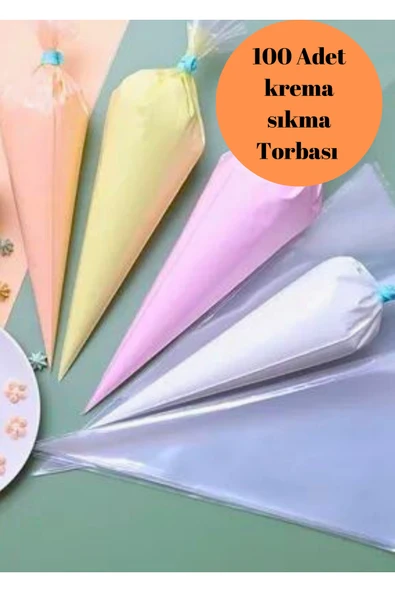100 adet krema sıkma Torbası pasta Puding kurabiye süsleme cikolata krema ürün görseli 1