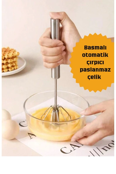 Paslanmaz çelik Basmalı otomatik çırpıcı 30 cm - Resim 2