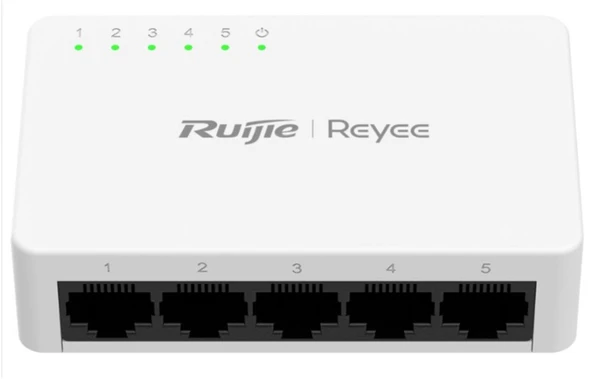 Ruijie Reyee RG-ES05F 5 Portlu, 10-100 Fast Ethernet Tak Çalıştır Switch Plastik Kasa ürün görseli 1