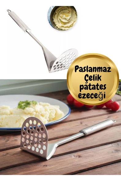 Paslanmaz çelik patates ezici L tipi eğimli ürün görseli 1