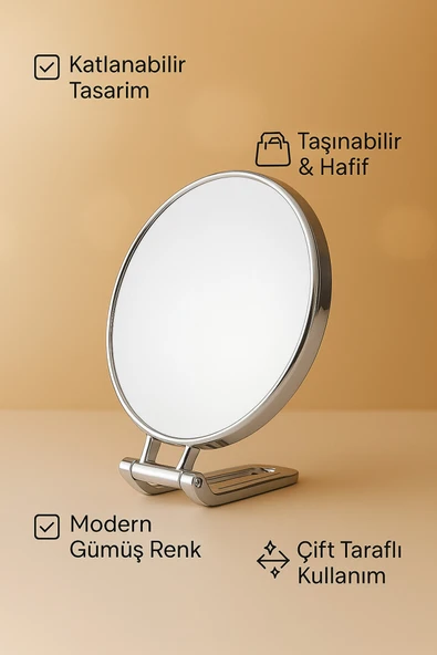 oval makyaj traş aynası masa dresuar komidin banyo ayna 18x15 cm ürün görseli 1