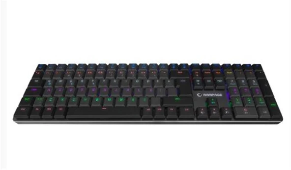 Rampage GRANITE PRO Siyah-Gri Low Profile BLUE SWITCH Q Rainbow Mekanik Gaming Oyuncu Klavye ürün görseli 1