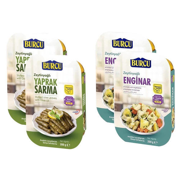 Burcu Zeytinyağlı Yaprak Sarma ve Enginar 200 gr 4 lü Paket ürün görseli 1