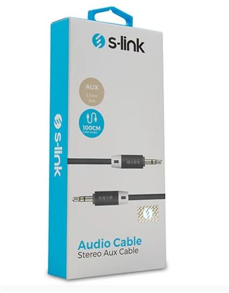 S-link SL-SP70 1m Siyah 3.5mm Stereo Ses Kablosu ürün görseli 1