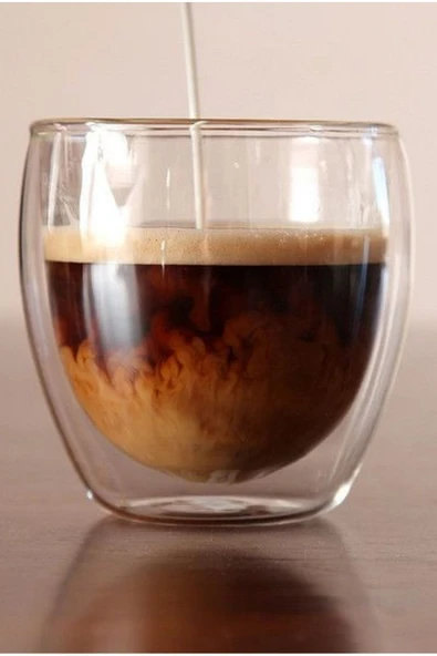 Kulpsuz Çift Cidarlı 1 Adet Espresso Cam Bardağı Seti, 200 Ml, Türk Kahve Fincanı ürün görseli 1