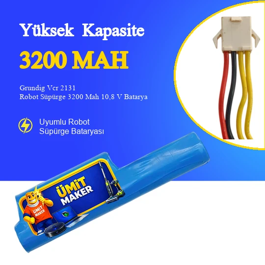 Grundig Vcr 2131 Robot Süpürge 3200 Mah 10,8 V Batarya – Orjinal Uyumlu Uzun Ömürlü, Yüksek Performans Pil ürün görseli 1