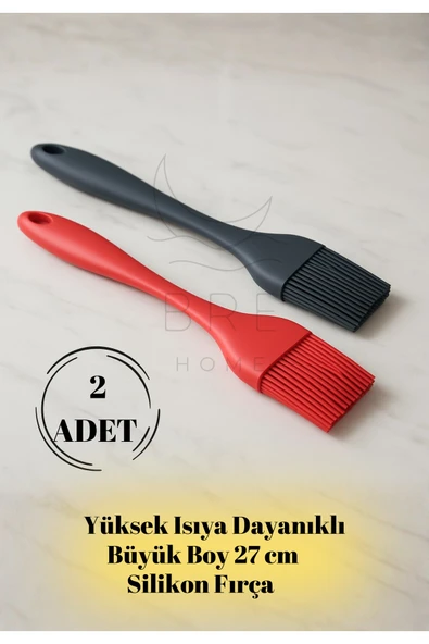 “2’li Yüksek Isıya Dayanıklı 27 cm Silikon Fırça Seti – Profesyonel Mutfak Kullanımı ürün görseli 1