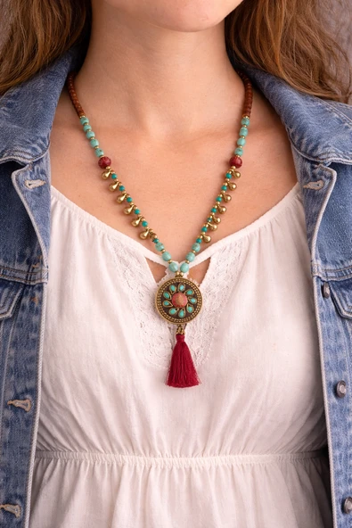Nomad Heritage Tassel Figürlü Boncuk Kolye ürün görseli 1