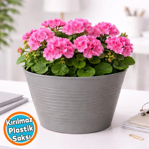 Koyu Gri Renk Kırılmaz Esnek Plastik Balkon Saksısı 12 CM Orkide Genel Kullanım Saksı (1 ADET) ürün görseli 1