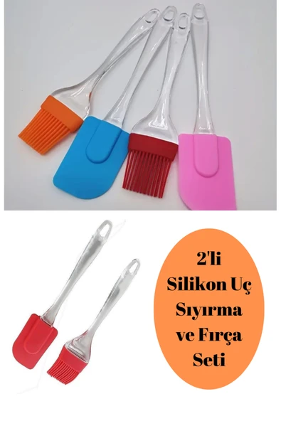 2'li silikon uçlu yumurta fırçası ve spatula sıyırma seti ürün görseli 1