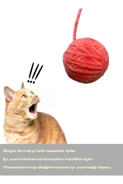 bite pet KEDİ YUMAK TOP PONPON TOP - Resim 3