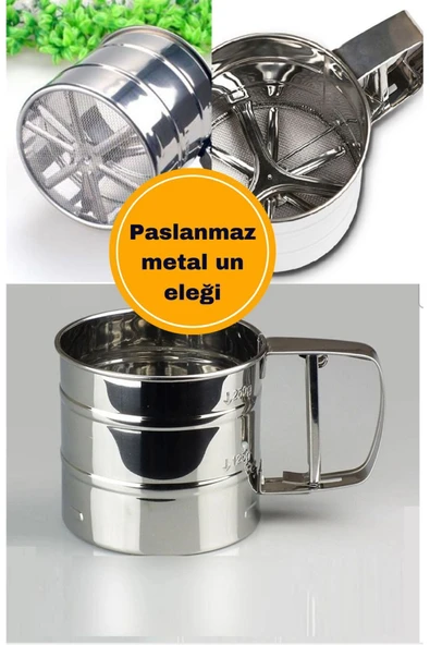 Paslanmaz metal un şeker el un eleği 300 gr ürün görseli 1
