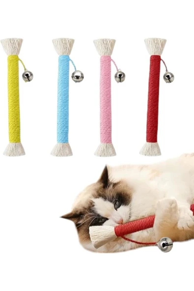 bite pet KEDİ CATNIPLİ KEMİRME HALATI DİŞ KAŞIYICI ZİLLİ ürün görseli 1