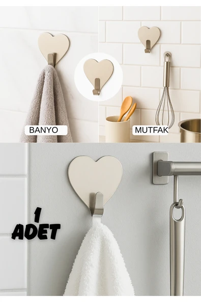Kalpli Metal Duvar Askısı – Banyo & Mutfak Kullanımına Uygun | 1 Adet ürün görseli 1